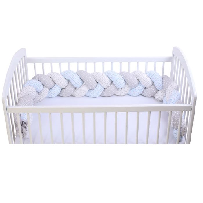 Bērnu Gultas Apmales 210 cm "Braided Bumper" zilas zvaigznes