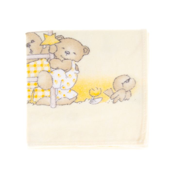 Vystyklas flanelinis su piešinukais 70x80cm gelsvos/bežinės sp.