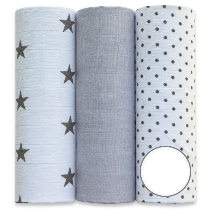 Muslīna autiņi komplekts "Stars" 3 gab.