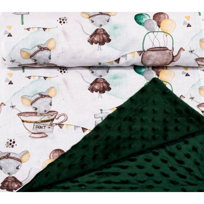 Bērnu pleds 100x75cm "Baby mouse" zaļš 