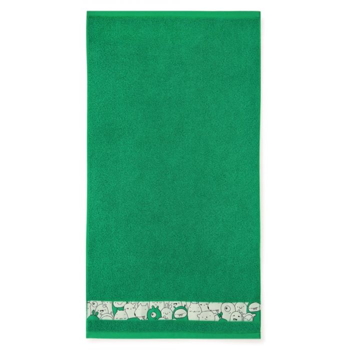 Dvielis (Ēģiptes kokvilnas)  "Happy faces" zaļš