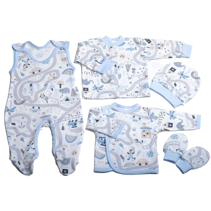 Bērnu komplektiņš no 5 daļam "Sunny days" zils