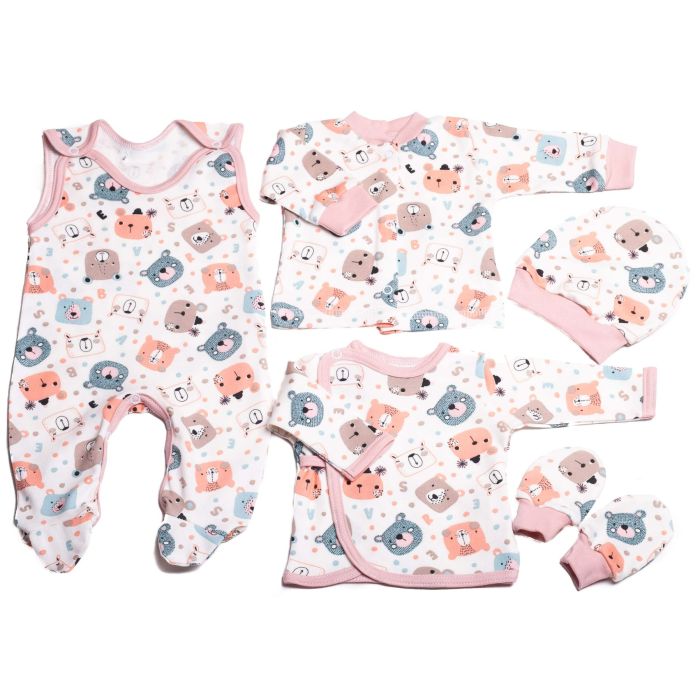 Bērnu komplektiņš no 5 daļam "Teddy pink"  