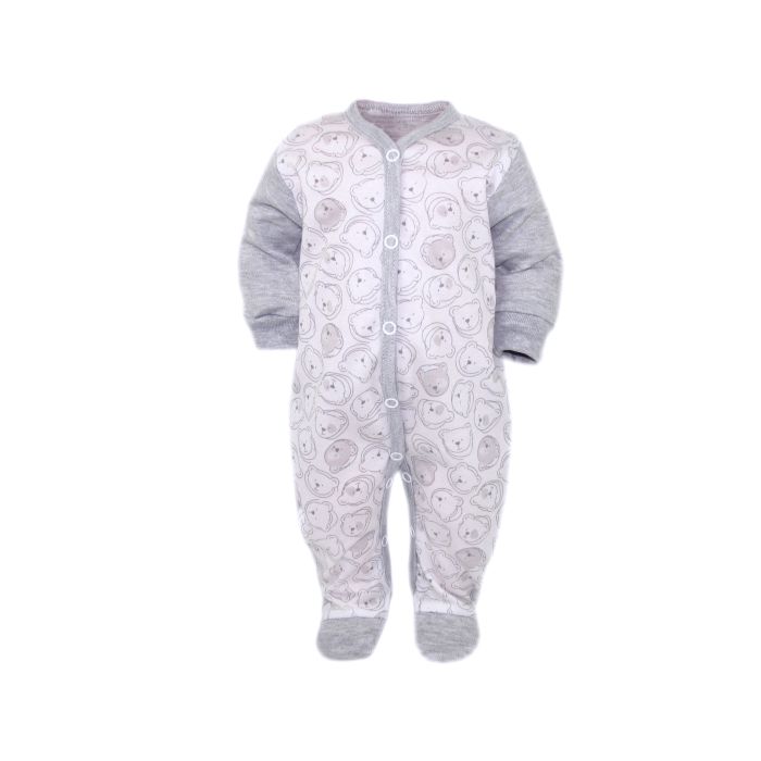 Zīdaiņu kokvilnas rāpulītis ar piedurknēm "Baby bears"