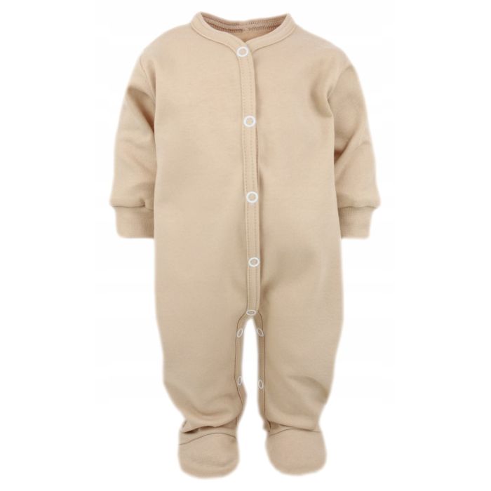 Zīdaiņu kokvilnas rāpulītis ar piedurknēm  "Blank" beige