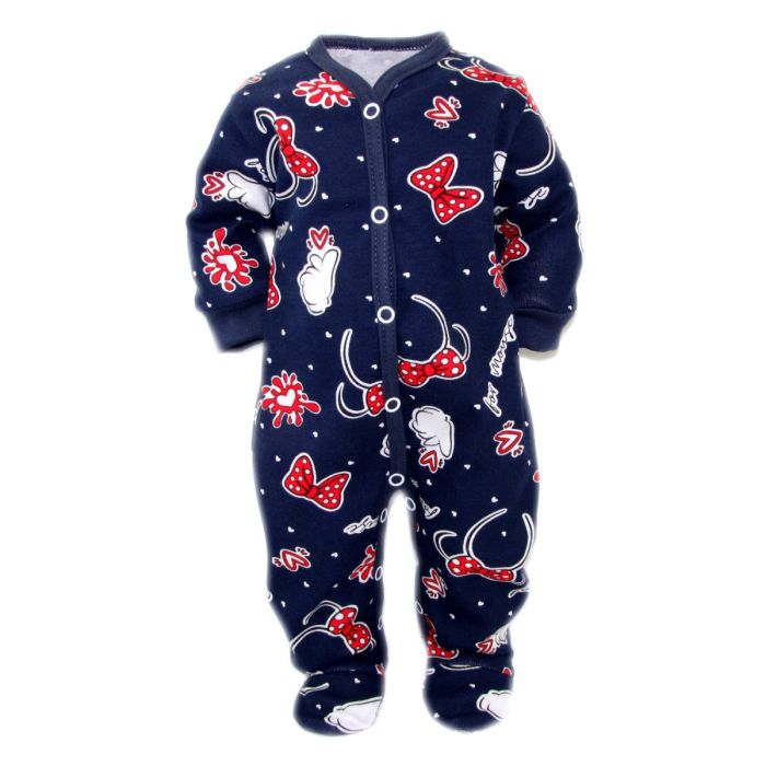 Zīdaiņu kokvilnas rāpulītis ar piedurknēm "Mouse navy"