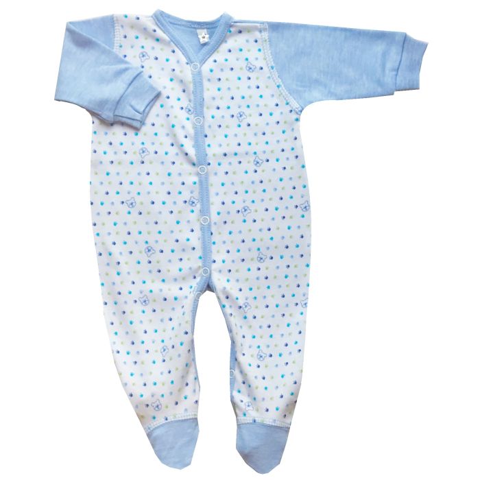 Zīdaiņu kokvilnas rāpulītis ar piedurknēm