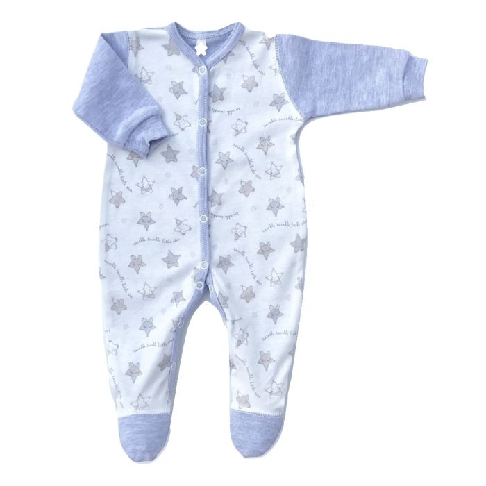 Zīdaiņu kokvilnas rāpulītis ar piedurknēm "Star" 