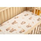 Paklodė su guma 120x60 "Golden goose pink"- medvilninė