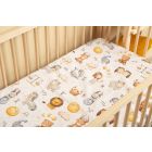 Paklodė su guma 120x60 "Golden goose pink"- medvilninė