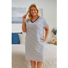 Kokvilnas sieviešu naktskrekls  "Marine" L-3XL