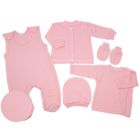 Kūdikio kraitelis - drabužėliai naujagimiui "Natural pink " 5 dalių