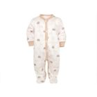 Zīdaiņu kokvilnas rāpulītis ar piedurknēm  "Bear glamour " beige