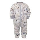 Zīdaiņu kokvilnas rāpulītis ar piedurknēm "Sunny days" pelēks