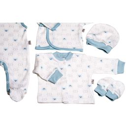 Bērnu komplektiņš no 5 daļam "Bear glamour" 5 dalių balts