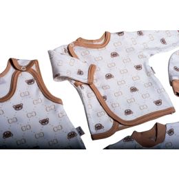 Bērnu komplektiņš no 5 daļam "Bear glamour" balts
