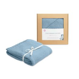 Adīts bambusa viskoze pleds "Baby" 90x85 cm zils