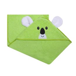 Dvielis ar kapuci  "Koala" 120x100cm  zaļš