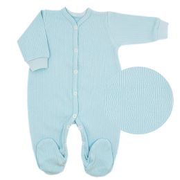 Zīdaiņu kokvilnas rāpulītis ar piedurknēm  "Natural blue" 