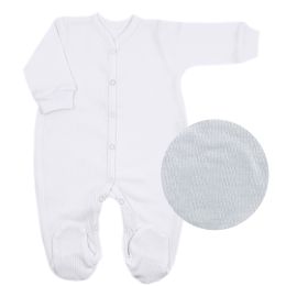 Zīdaiņu kokvilnas rāpulītis ar piedurknēm "Natural white" 