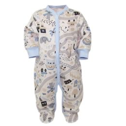 Zīdaiņu kokvilnas rāpulītis ar piedurknēm "Sunny days" zils