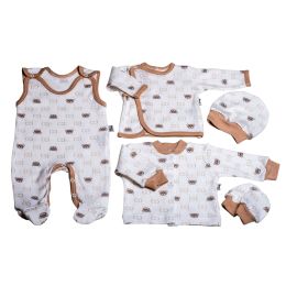Bērnu komplektiņš no 5 daļam "Bear glamour" balts