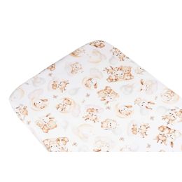 Paklodė su guma 120x60 "Golden goose pink"- medvilninė