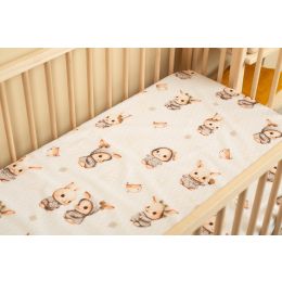 Paklodė su guma 120x60 "Golden goose pink"- medvilninė