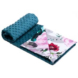 Bērnu pleds "Flowers" 100x75cm  smaragda krāsā