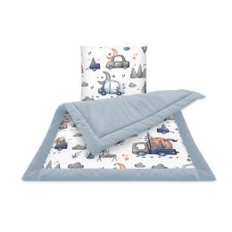 Bērnu pleds un spilvens "On road blue"