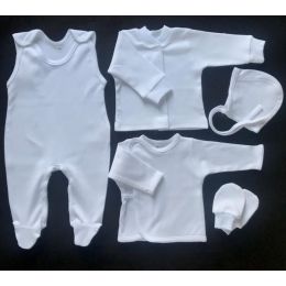 Kūdikio kraitelis - drabužėliai naujagimiui "Blank white" 5 dalių baltas