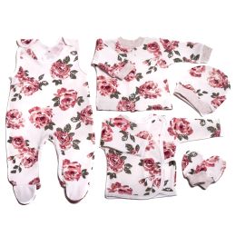 Bērnu komplektiņš no 5 daļam "Roses" balts