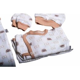 Bērnu komplektiņš no 5 daļam "Bear glamour" balts