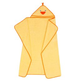 Rankšluostis kūdikiui - vaikui "Duck" su gobtuvu 100x120cm geltonas