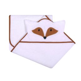 Dvielis ar kapuci  "Fox" 120x100cm  balts