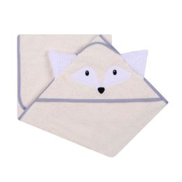 Dvielis ar kapuci  "Fox" 120x100cm bēšs