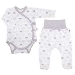 Bērnu komplektiņš no 2 daļam "Bear glamour grey" balts 