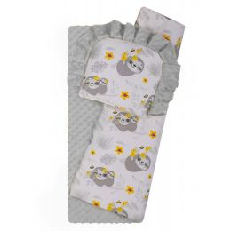 Veļas komplekts ratiņiem "Dreamer" ar pelēku minku