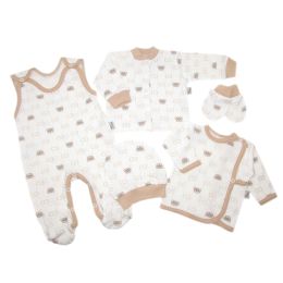 Bērnu komplektiņš no 5 daļam "Bear glamour" balts