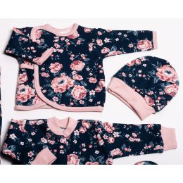 Bērnu komplektiņš no 5 daļam "Flora navy"