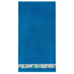 Dvielis (Ēģiptes kokvilnas)  "Happy faces"  zils 