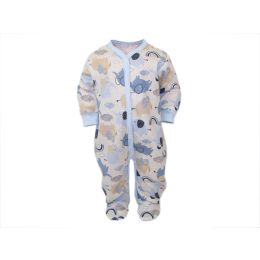 Zīdaiņu kokvilnas rāpulītis ar piedurknēm "Jumbo" zils