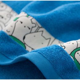 Dvielis (Ēģiptes kokvilnas)  "Happy faces"  zils 