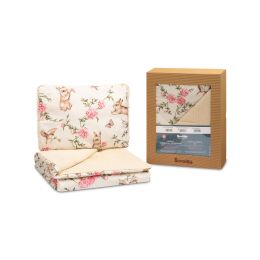 Muslīna un kokvilnas pleds un spilvens zīdainim "Alise" ecru