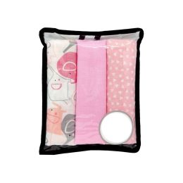 Muslīna autiņi komplekts "Pink elephants" 3 gab.