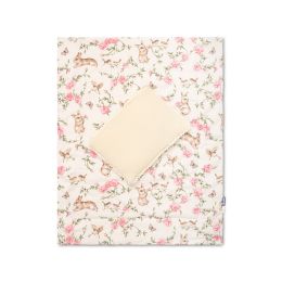 Muslīna un kokvilnas pleds un spilvens zīdainim "Alise" ecru