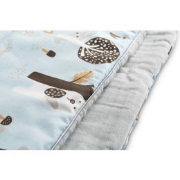 Muslino ir medvilnės pledukas ir pagalvė kūdikiui "Friends" melsvas 