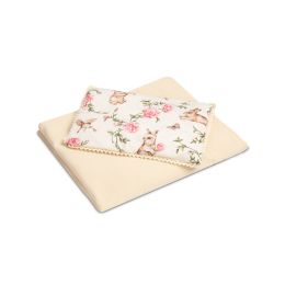 Muslīna un kokvilnas pleds un spilvens zīdainim "Alise" ecru