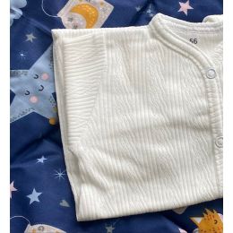 Zīdaiņu kokvilnas rāpulītis ar piedurknēm "Natural light yellow" 