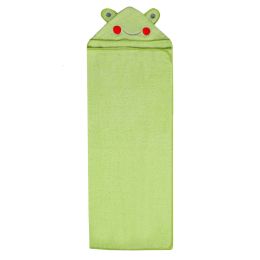 Dvielis ar kapuci  "Frog" 120x100cm  zaļš